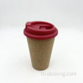 โลโก้ที่ใช้กันใหม่ได้ซึ่งเป็นมิตรกับสิ่งแวดล้อม BPA ฟรี 16oz Cork Coffee Cup พร้อมฝาปิด